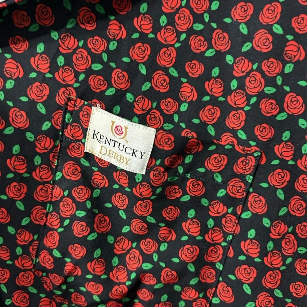 JK Collection by Old Smoke KY Derby rose 🌹 Button up short sleeve made by Brist